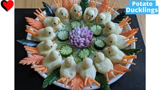 Potato Ducklings || Potato and Vegetable Dish || Vegetable carving