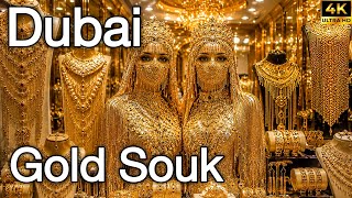 Dubai Gold Souk 🇦🇪 World’s Largest Gold Market Deira Dubai! [ 4K ] Walking Tour