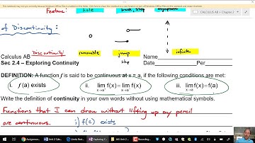 AP Calculus AB: 2.2 Continuity
