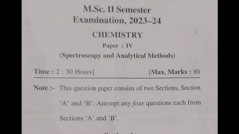 MSC CHEMISTRY II Sem Spectroscopy & Analytical Methods | Pyq 2024 Sri Dev Suman University #pyq