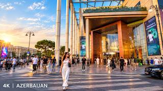 Baku City Evening Walk 4K | Ganjlik Mall & Ataturk Park