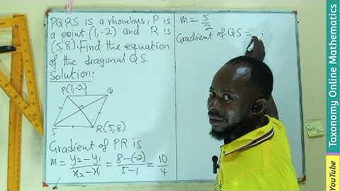 Equation of Rhombus Diagonal (Given Endpoints of the other Diagonals)