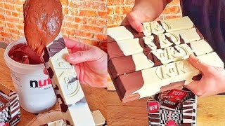 How To Make Giant KitKat Zebra Chocolate At Home