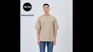 Kaos Polos Pria Oversized Lengan Pendek Bahan Katun Combed 24s Warna Khaki