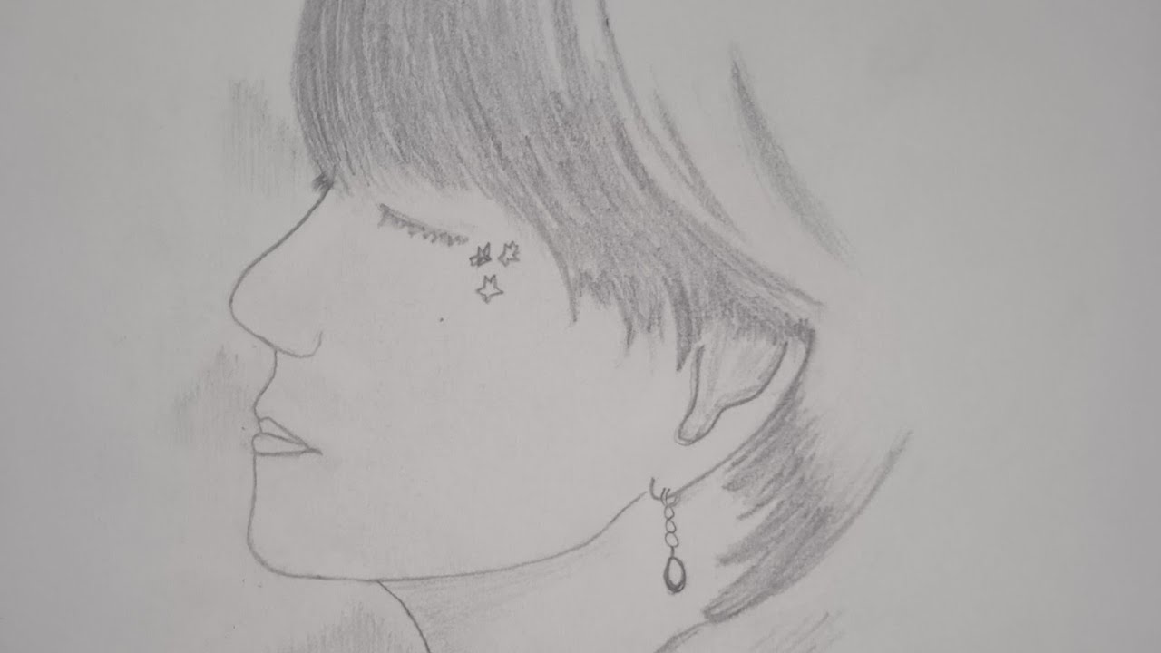 DRAWING BTS: KIM TAEHYUNG (V) || BUNNY KOOK #shorts