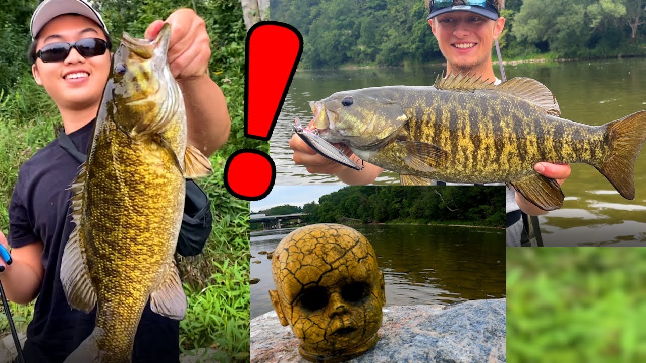 Grand River Smallmouth Bass Fishing! (FOUND HAUNTED SKULL) ft. Return of Alex!