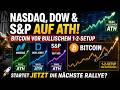 NASDAQ, DOW & S&P auf Allzeithoch – Bitcoin vor bullischem 1-2-Setup!