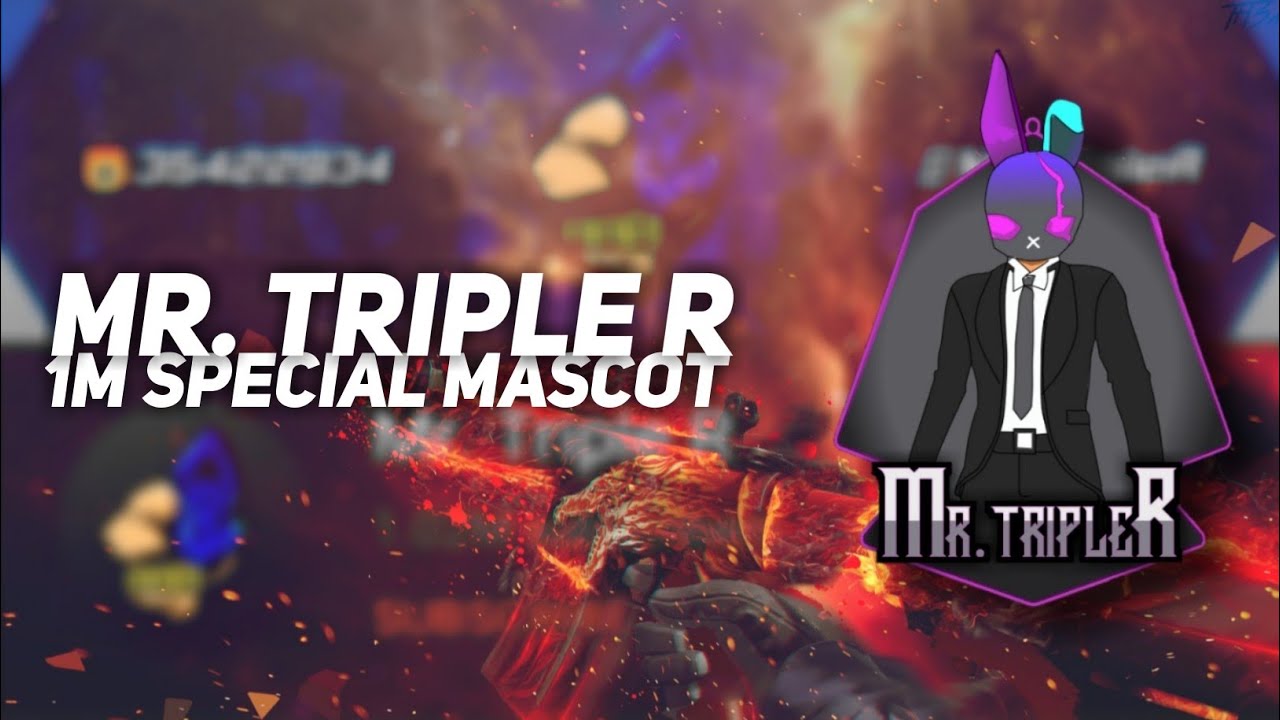 Mr. Triple R 1 M SUBSCRIBE SPECIAL MASCOT LOGO Mr. Triple R FREE FIRE ...