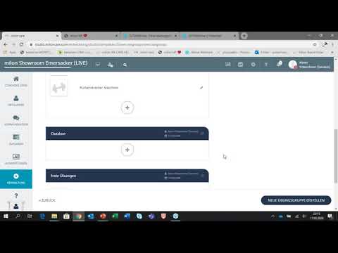 Erstellung von Übungsgruppen innerhalb der milon CARE