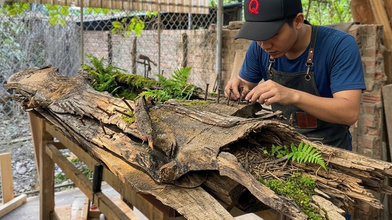 Natural Masterpiece Created From An Ugly Piece Of Wood // Superb Creative Woodworking Skills