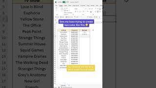 How to create scannable barcodes in Excel. 🤯  #excel #shorts