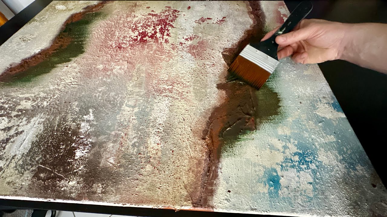 Abstrakte Acrylmalerei mit Farbpigmenten | abstract painting | abstract art | DIY Art.