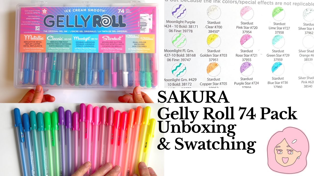Sakura gelly roll swatch - I tried to capture the shine in the photo :  r/bulletjournal