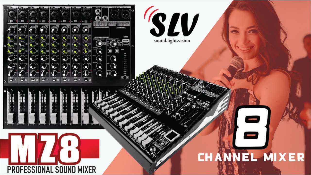 Live Audio Mixer NEW MZ8 by SLV INDIA - YouTube