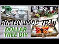 DIY DOLLAR TREE LARGE RUSTIC WOOD DECORATIVE TRAY || EASY TUTORIAL!