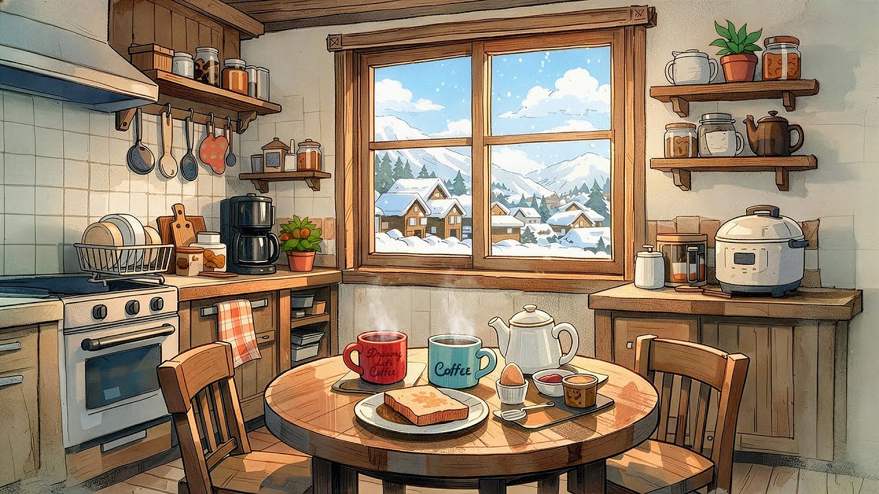 Cozy Winter Kitchen Morning ☕ ️ Lofi Chill ️ Lofi Chill Beats to Relax ...