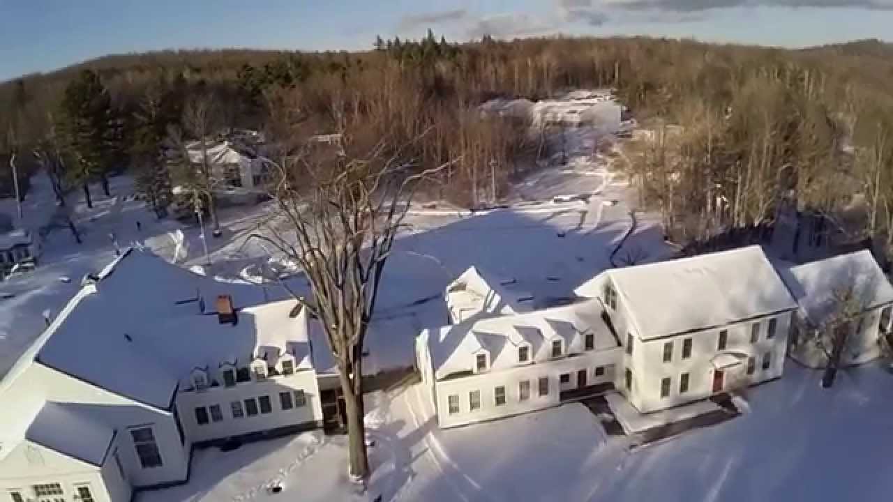 Winter Campus Aerial Quadcopter Drone Video of Marlboro College Campus