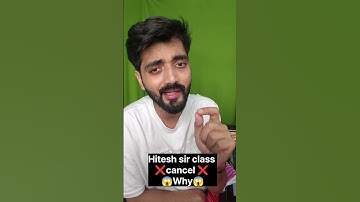 Hitesh Sir Class Cancel ❌❌❌.. Why ??