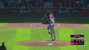 MIL@STL: Molina smacks an RBI double off the wall