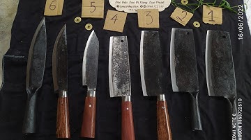 Bộ dao nhà bếp làng nghề Phúc Sen rèn từ nhíp ô tô. 0868722510 (ngày 16_6) #dao_phúc_sen #dao_bếp