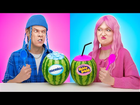 تحدي تناول الطعام بلون واحد فقط 24 ساعة من ردود الأفعال المضحكة والوجبات الرائعة 