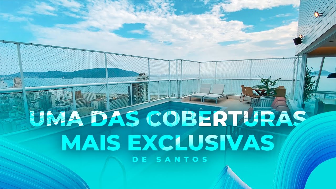 Espetacular cobertura triplex com 4 dormitórios, sendo 3 suítes no Gonzaga em Santos/SP