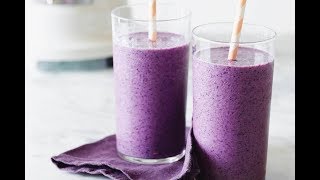 BLUEBERRY SMOOTHIES for snack time.