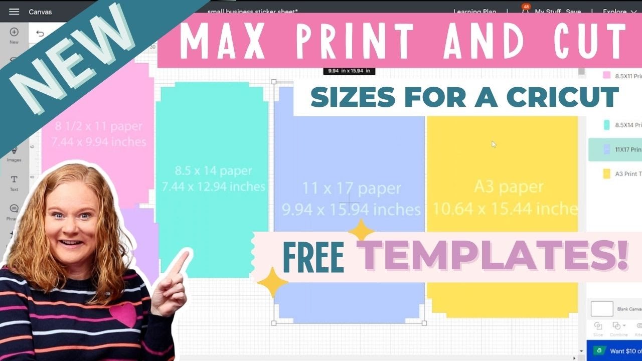 Free Templates for Cricut Maximum Print And Cut Size YouTube