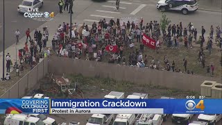 Hundreds Protest Outside ICE Facility In Aurora