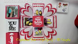 Explosion Box 3d couple 15x15x15 cm - Handmade Feelings