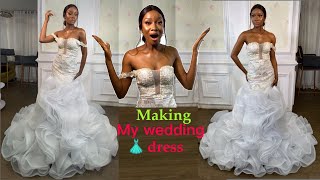 Cascading ruffle dress with train tutorial