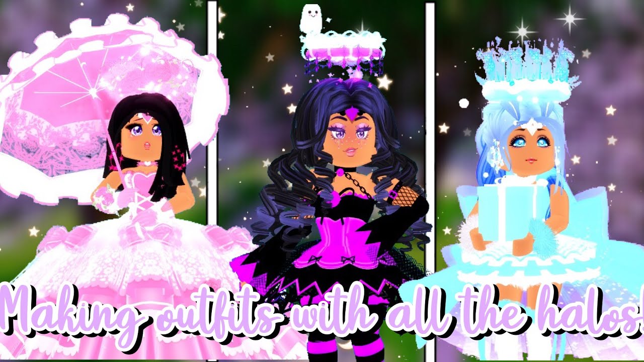 Making outfits with ALL the HALOS In Royale High! Ft Demon Legends ...