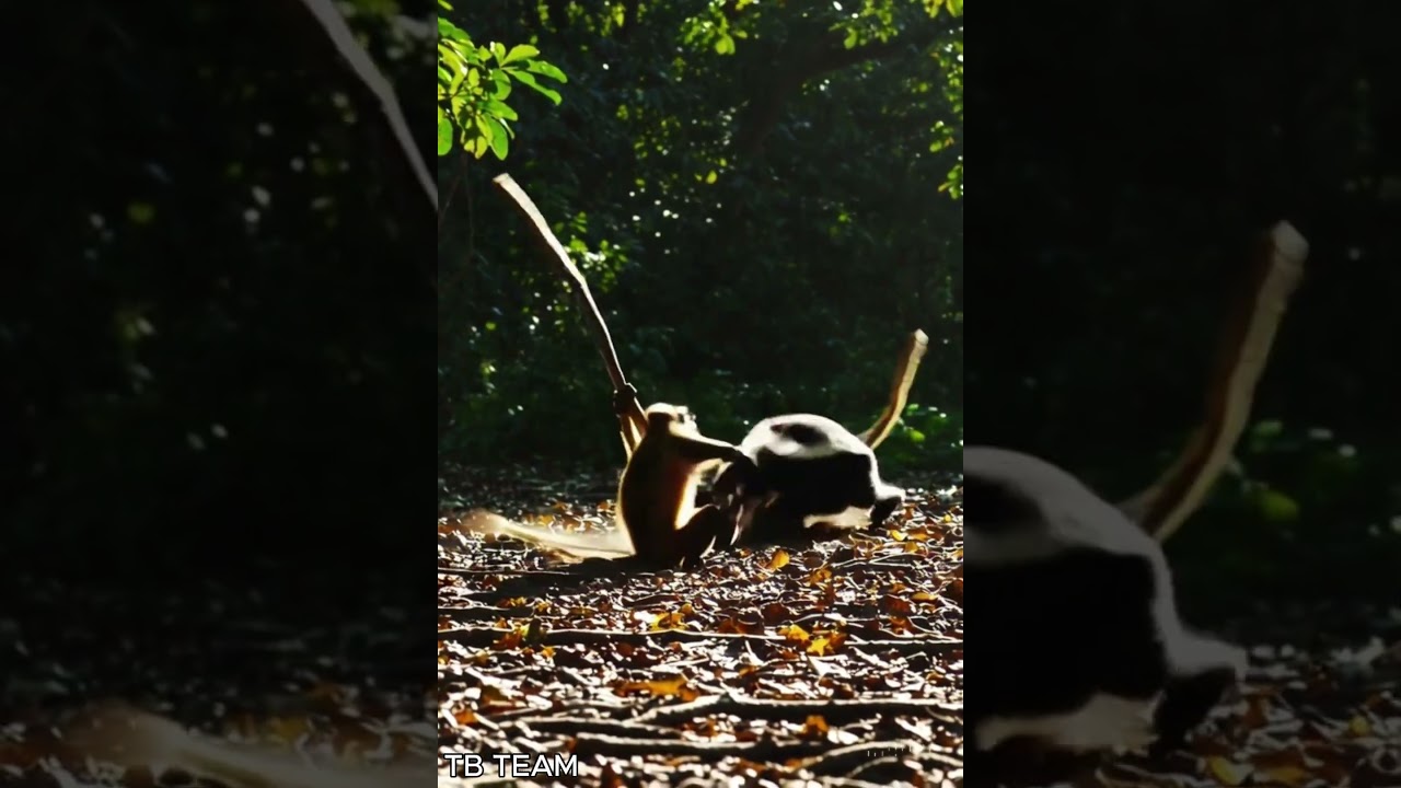 🐒💥🦡 One swing from the monkey… and the badger ran for its life! 😂🔥 Jungle’s got no chill! 🌴