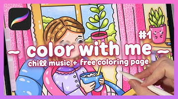 🌈 Color with me on iPad (ASMR) ✦ Girly Moments coloring book 🍃 Relaxing pencil sounds