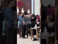 حسن الرداد وزوجته ايمي سمير غانم يواسون دينا الشربيني في عزاء والدها