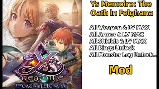 Ys Memoire: The Oath in Felghana Mod Cheat YMTOIF Save Modding Cheats Mods