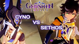 Cyno Vs Sethos Fight Cutscene | Genshin Impact 4.6 | Cyno Story Quest Lupus Aureus Act 2