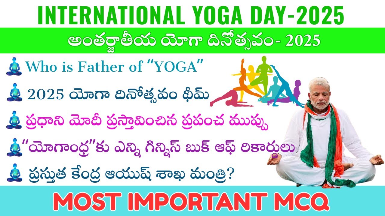 INTERNATIONAL YOGA DAY- 2025 I MCQ I GK I IMPORTANT FOR ALL COMPETETIVE EXAMS