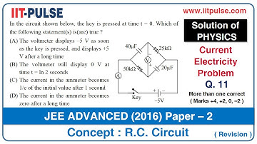 Solution of JEE Advanced 2016 physics (current electricity) P-2 Q.11