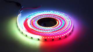 BTF-LIGHTING: WS2811 DC12V 5m 16.4ft 144LEDs/m IP65 Black PCB Addressable LED Strip