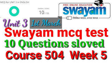Swayam mcq test course 504 week 5 sloved for nios deled.