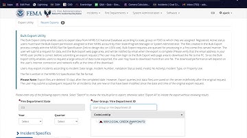 Exporting incidents with eNFIRS