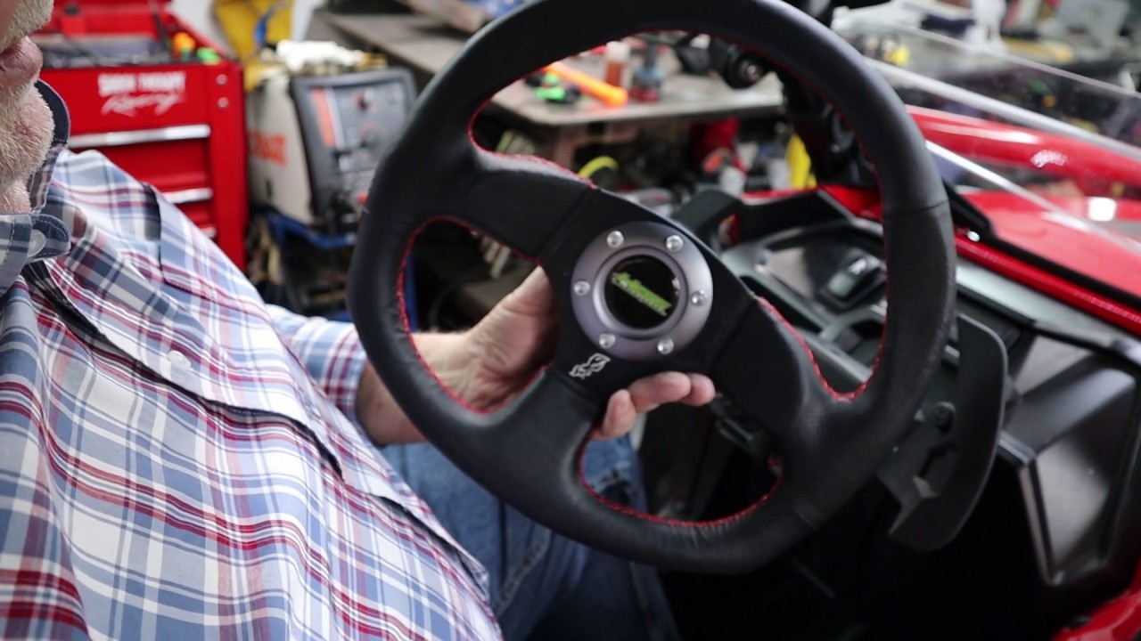 D-SHAPED UTV STEERING WHEEL BLACK VINYL DRAGONFIRE RACING