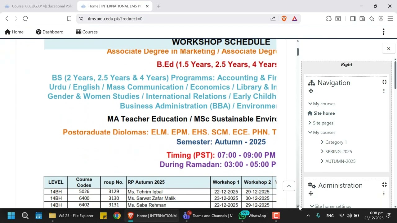How to Attend Workshop Through LMS and Microsoft Teams Step-by-Step Guide for International Students