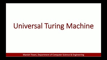 Universal Turing Machine | General Purpose Programmable Turing Machine