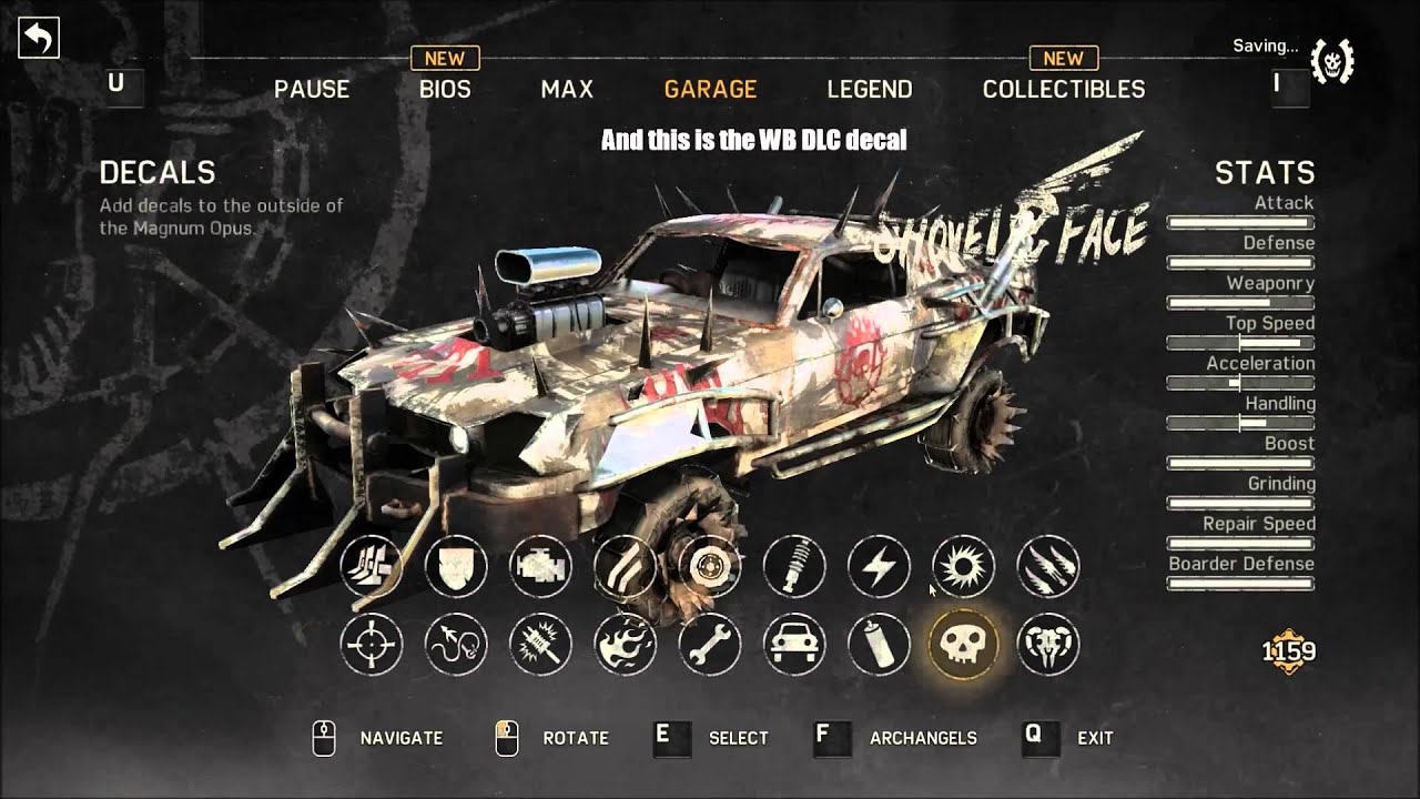 Mad Max - All Max's Outfits/Gears/Upgrades/Weapons (Max Fully Upgraded)  SHOWCASE 