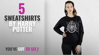 Top 10 Harry Potter Sweatshirts 2018 Harry Potter Women s Hogwarts Badge Wands Sweatshirt