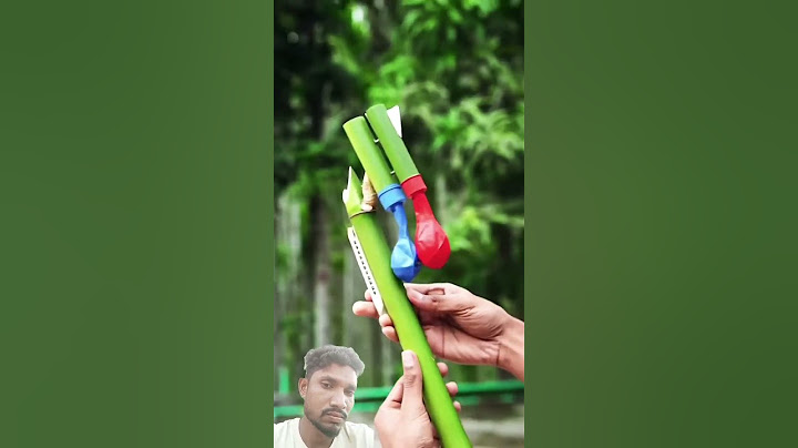 Bamboo Creation with Tow Colour Balloon Slingshots #bamboo #slingshots #diy