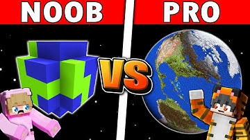 NOOB vs HACKER: GIANT PLANET BUILD CHALLENGE