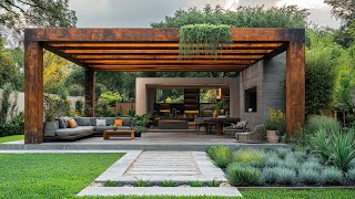 Contemporary Entry Pergola